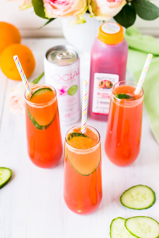 Blood Orange Hibiscus Cucumber Cocktail