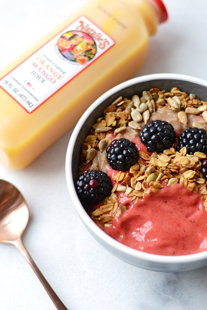 Raspberry Orange Mango Smoothie Bowl
