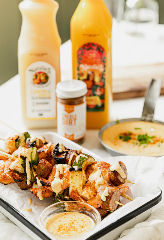 Creole Shrimp Skewers with Citrus Creole Aioli