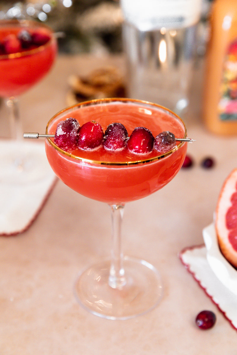 Grapefruit and Sugared Cranberry Martini