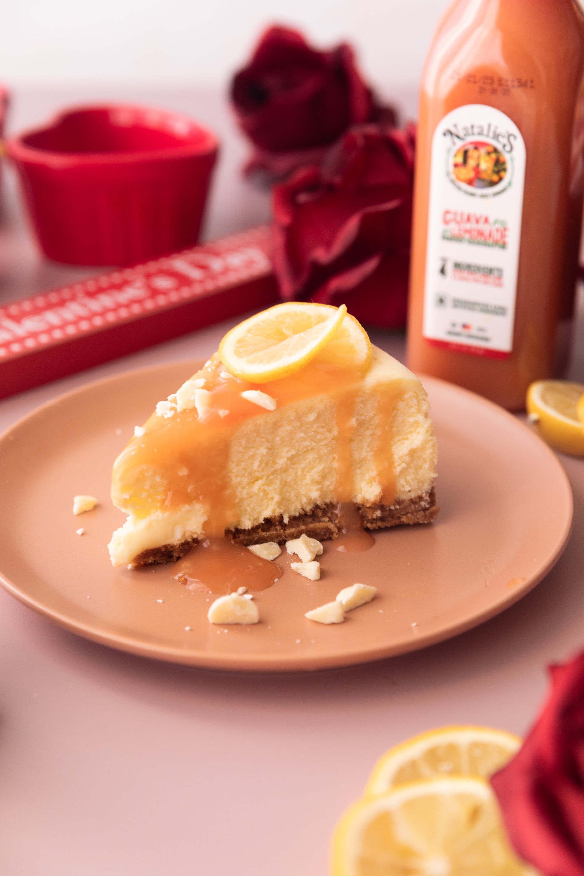 White Chocolate Guava Lemonade Cheesecake