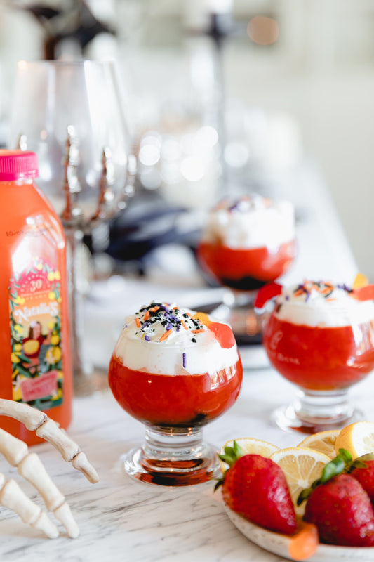 Strawberry Lemonade Halloween Jello Cups