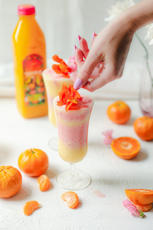 Layered Tangerine Dragon Fruit Colada