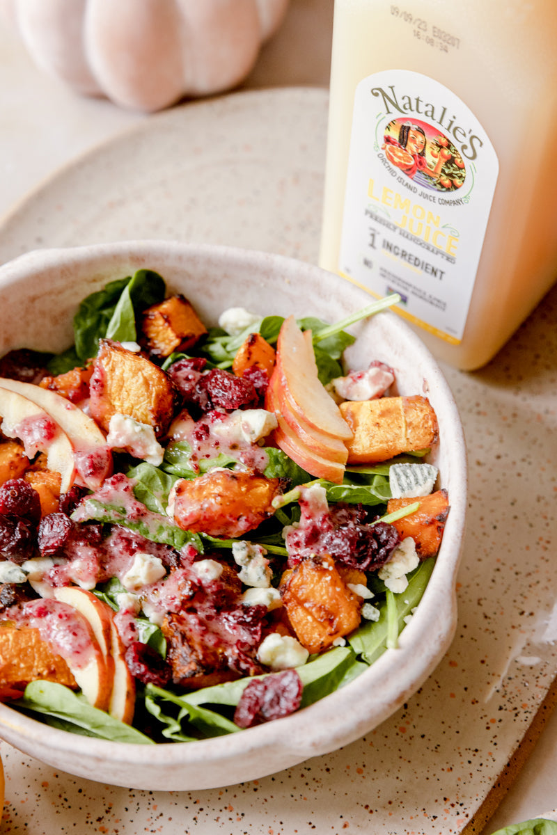 Autumn Salad with Lemon Cranberry Vinaigrette