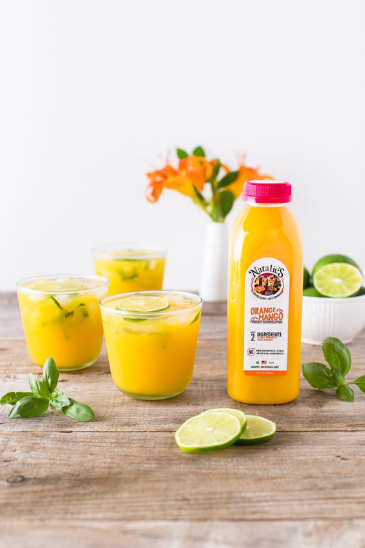 Basil, Mango, Gin & Orange Juice Cocktail