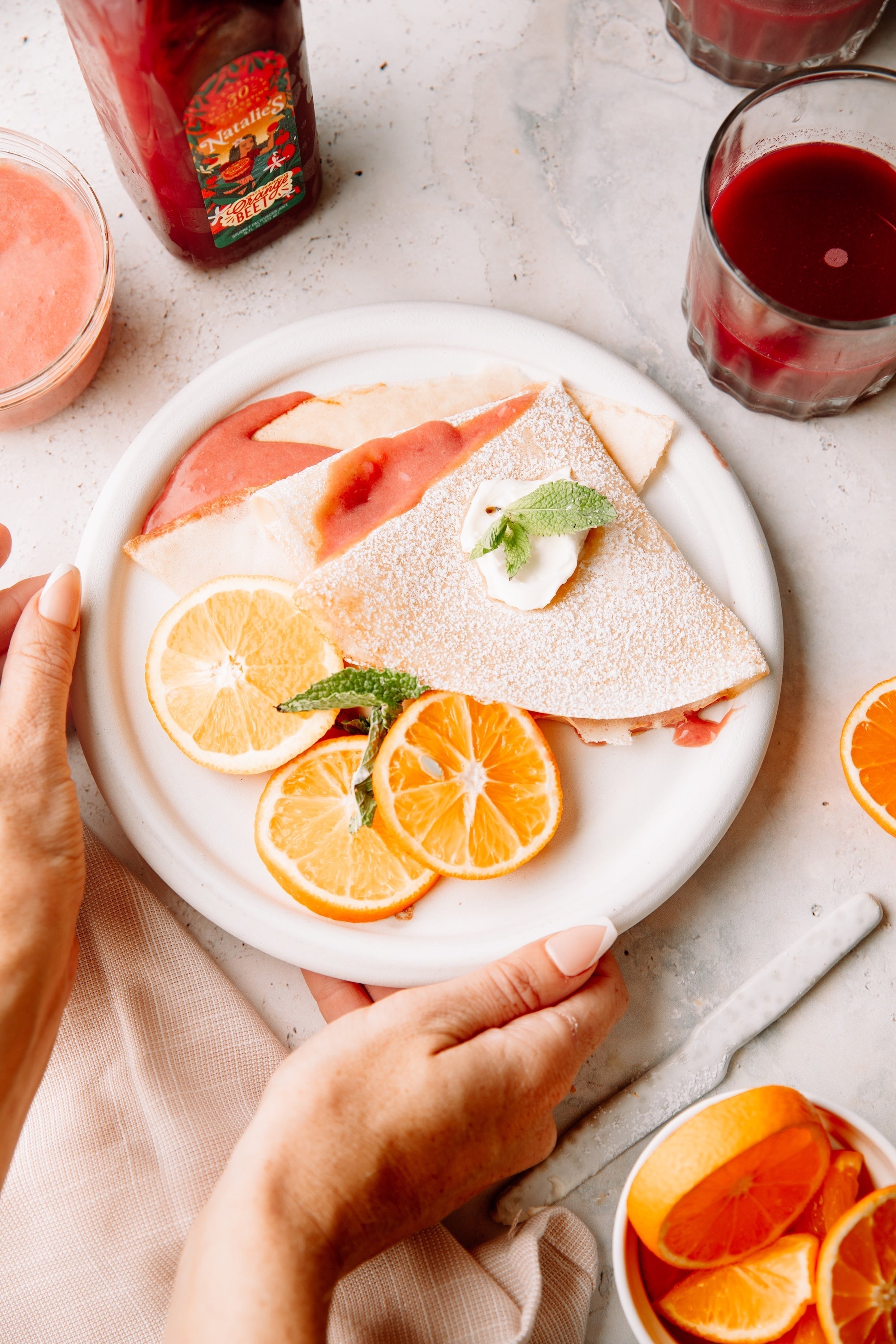 Orange Beet Crepe