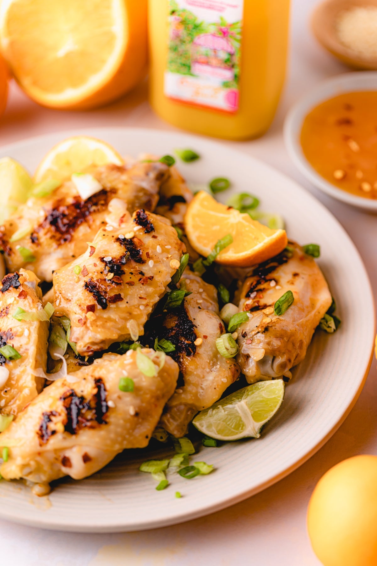 Orange Thai Chili Glazed Chicken Wings