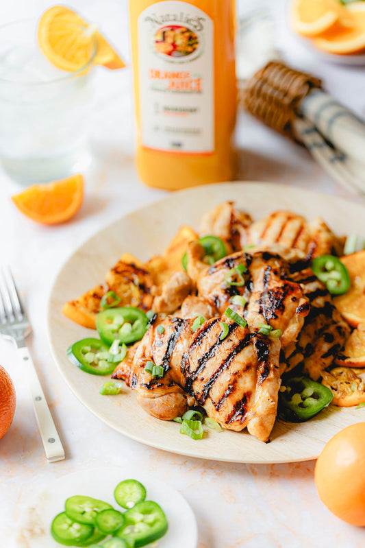 Orange Jalapeno BBQ Grilled Chicken Thighs