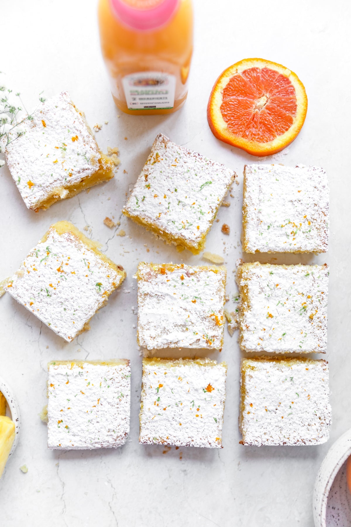 Orange Pineapple Lime Bars with Tequila