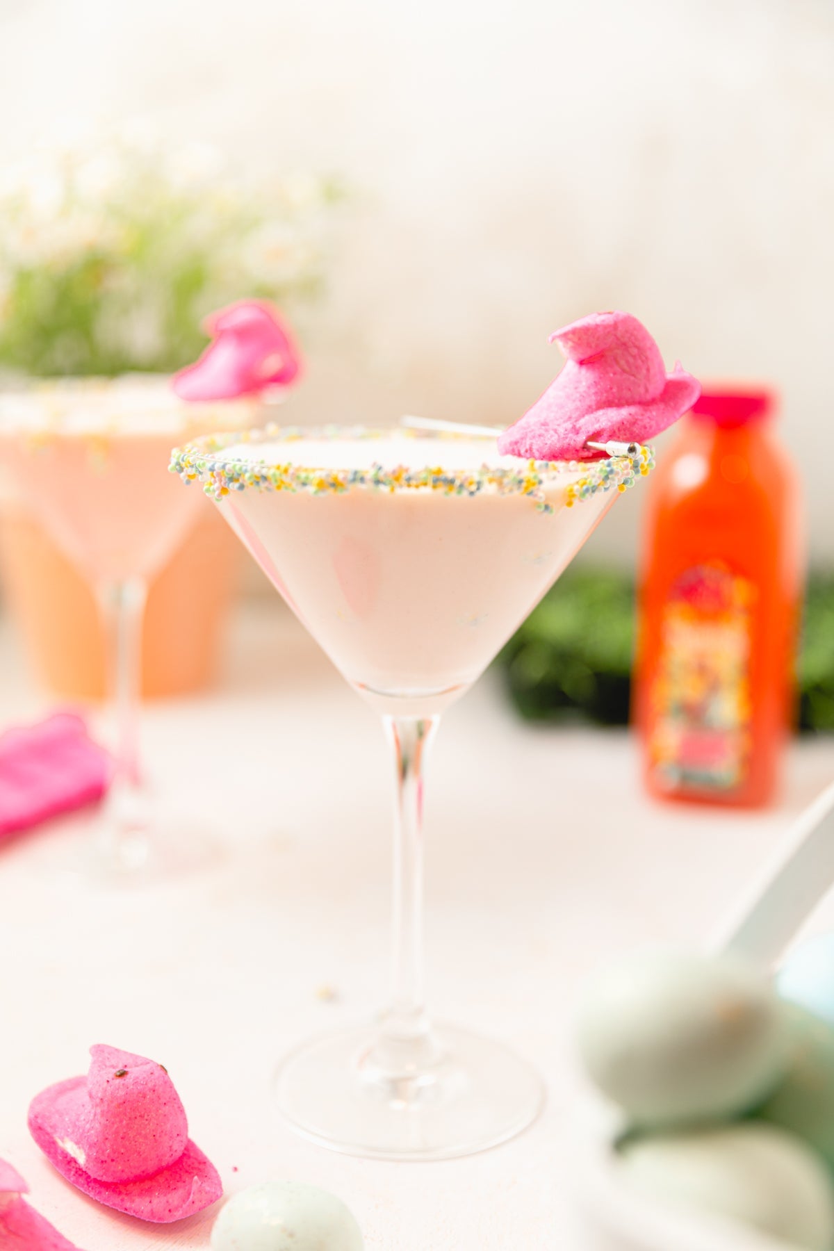 Strawberry Lemonade Peeps Martini