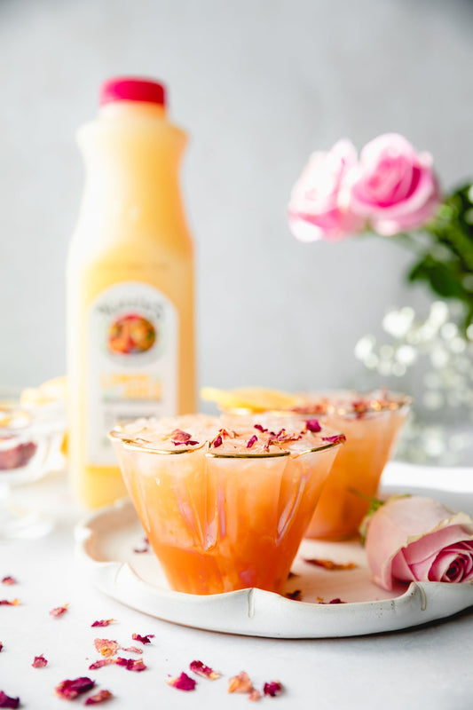 Yuzu and Rosewater Sparkling Lemonade Mocktail