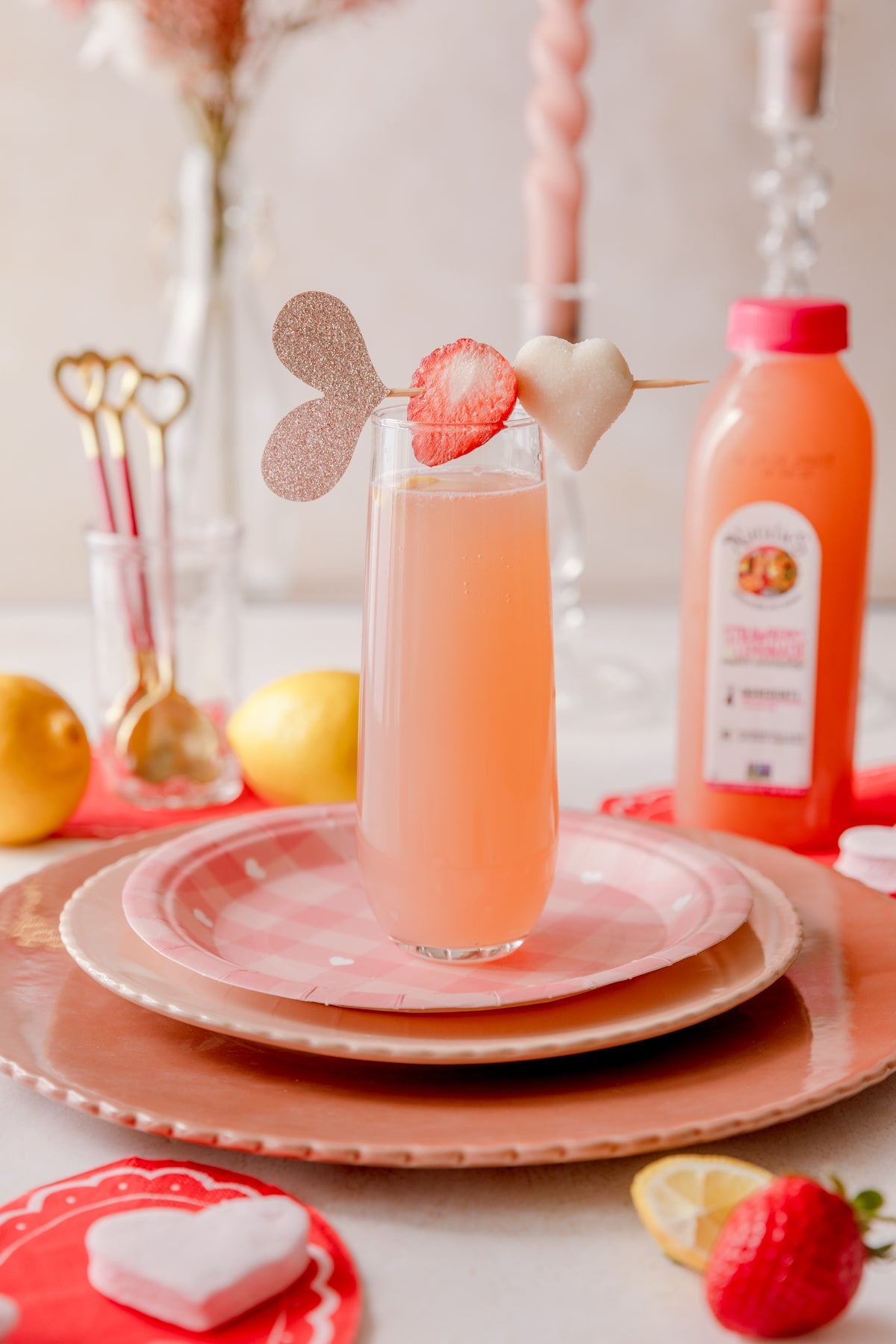 Sparkling Strawberry Lemonade Mocktail