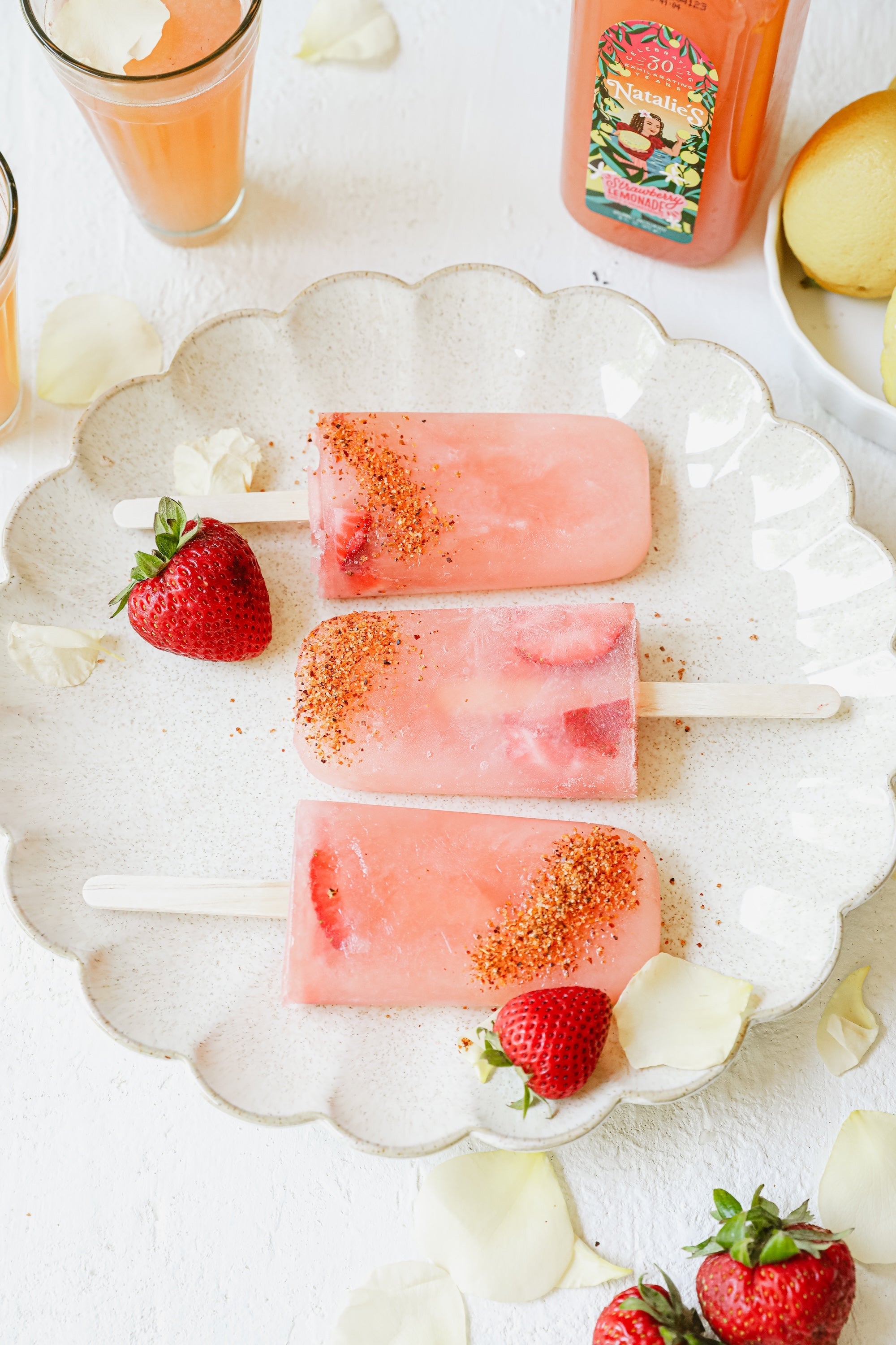 Spicy Strawberry Lemonade Pops