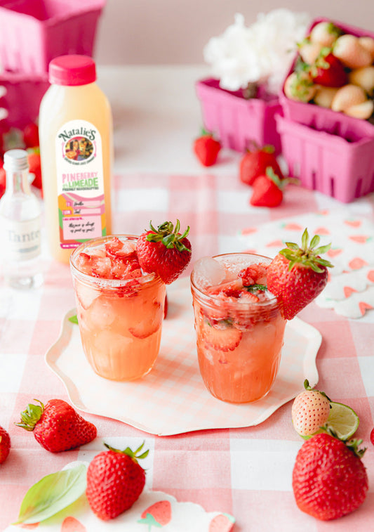 Muddled Strawberry & Basil Pineberry Tequila Smash
