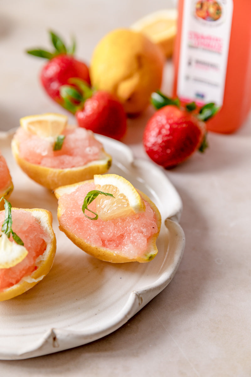 Strawberry Lemonade Champagne Sorbet