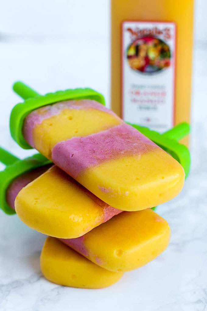 Vegan Strawberry Orange Mango Popsicles