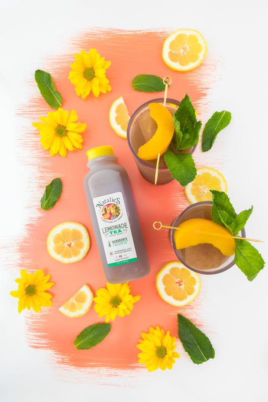 Spiked Minty Peach Lemonade Tea